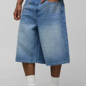 Men s Knee Length Denim Shorts